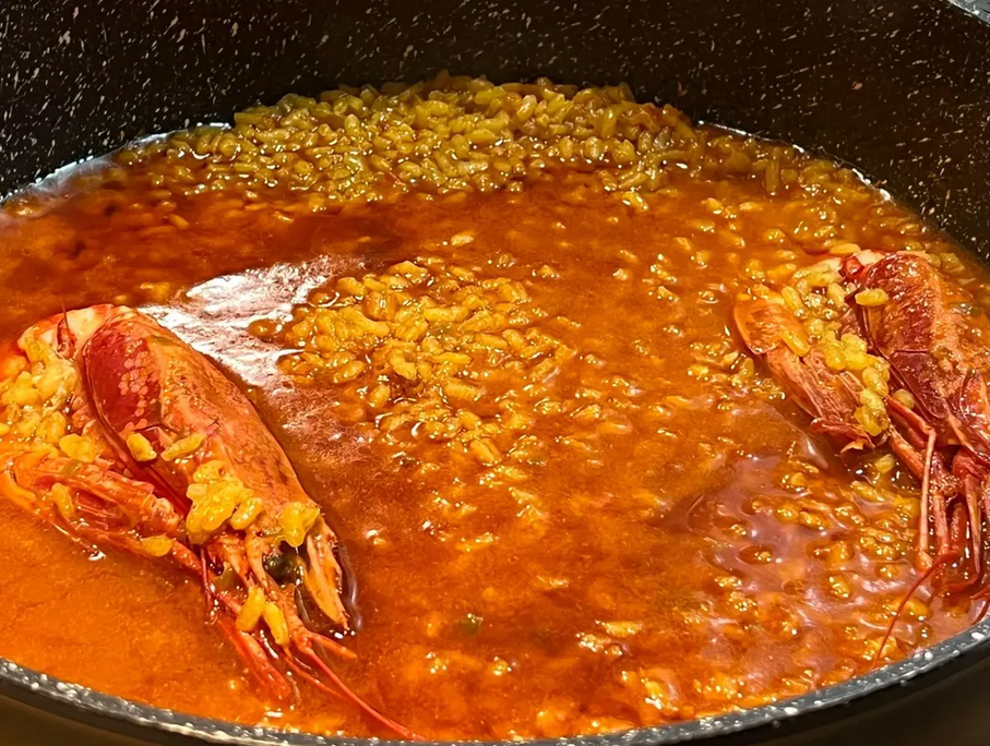 Arroz caldoso con cigalas